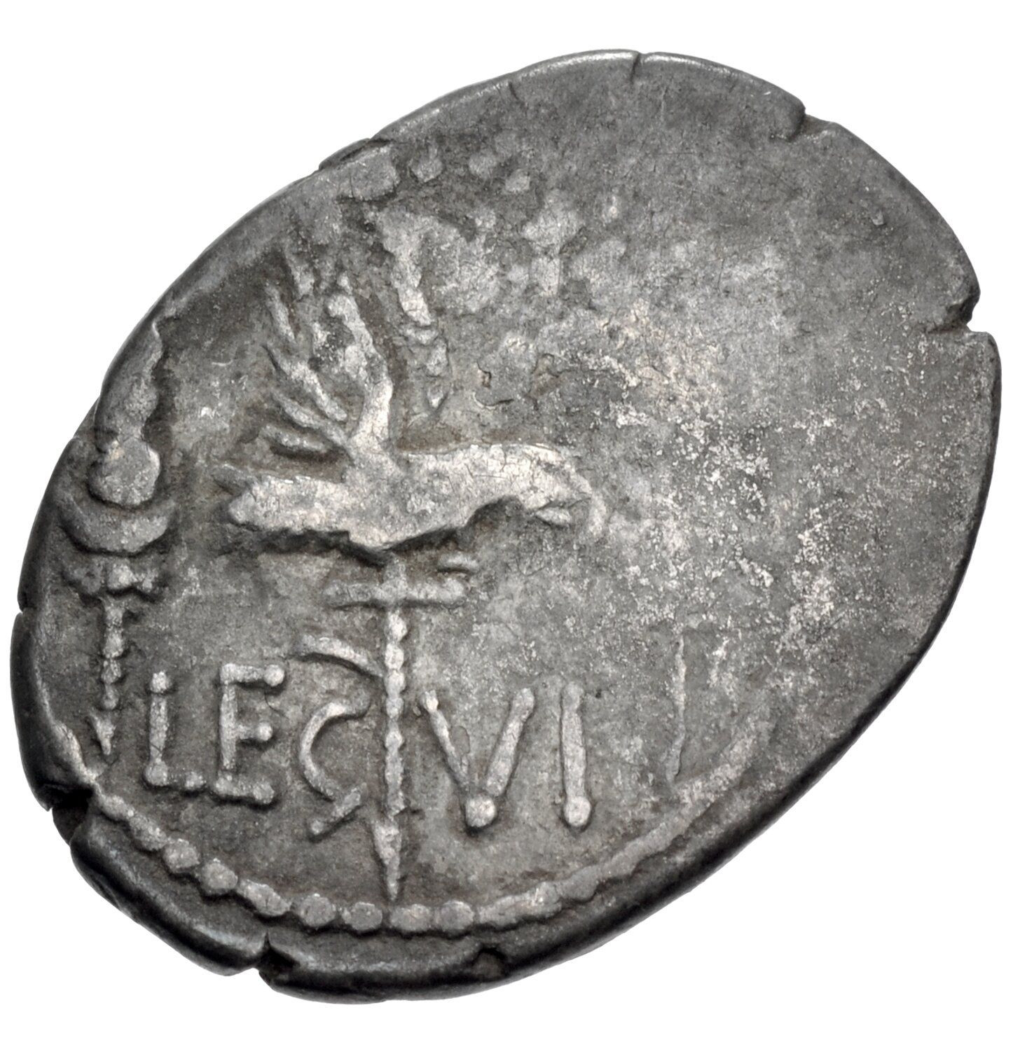 Mark Antony 32-31 BC Roman AR silver denarius Legion VI Crawford 544/19