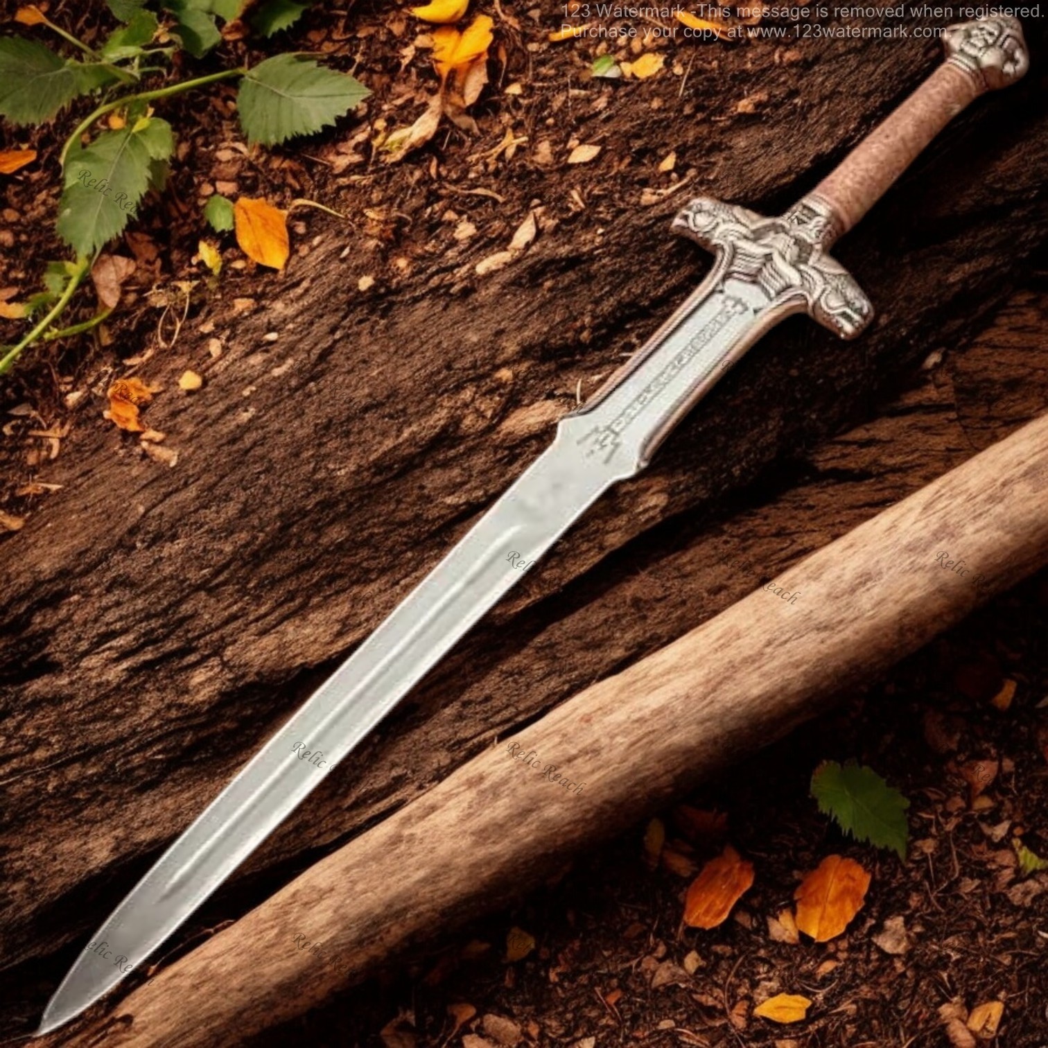 Conan The Barbarian Atlantean Sword With Sheath & Plaque Premium Medieval Gift