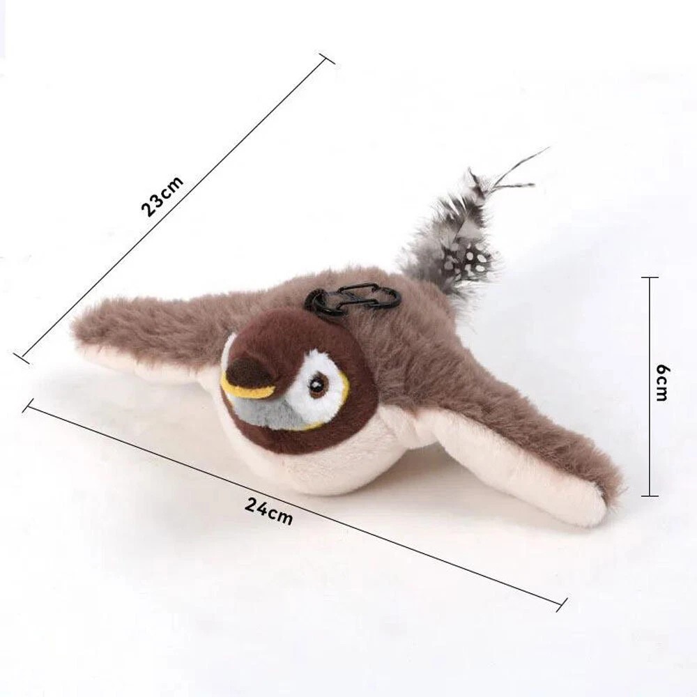 Flapping Bird Cat Toys Flying Electronic Interactive USB Sparrow Toy Indoor New