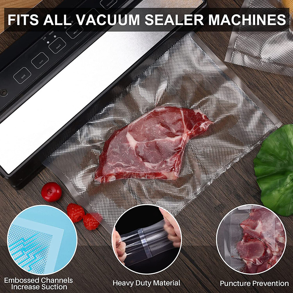 500/1000 Quart Vacuum Sealer Bags 8x12 6x10 Embossed Food Saver Storage Package