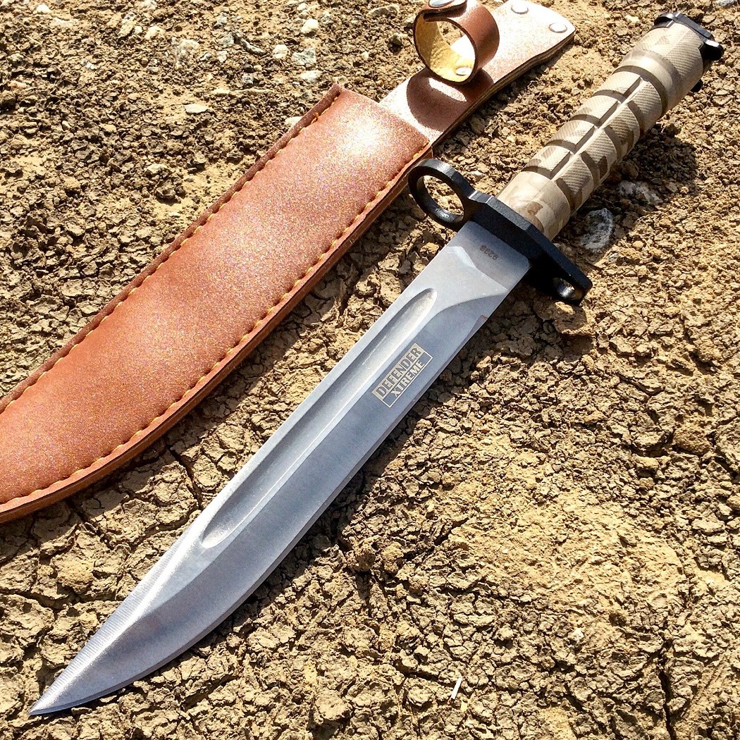 13.5" Military Survival Rambo Fixed Blade Hunting Knife Bayonet Tactical Bowie