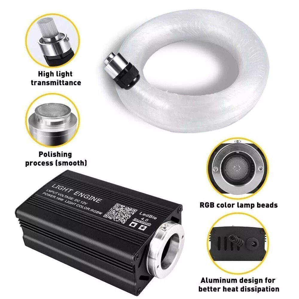 1000PC Car Home Headliner Star Light Kit Roof Twinkle Ceiling Lights Fiber Optic