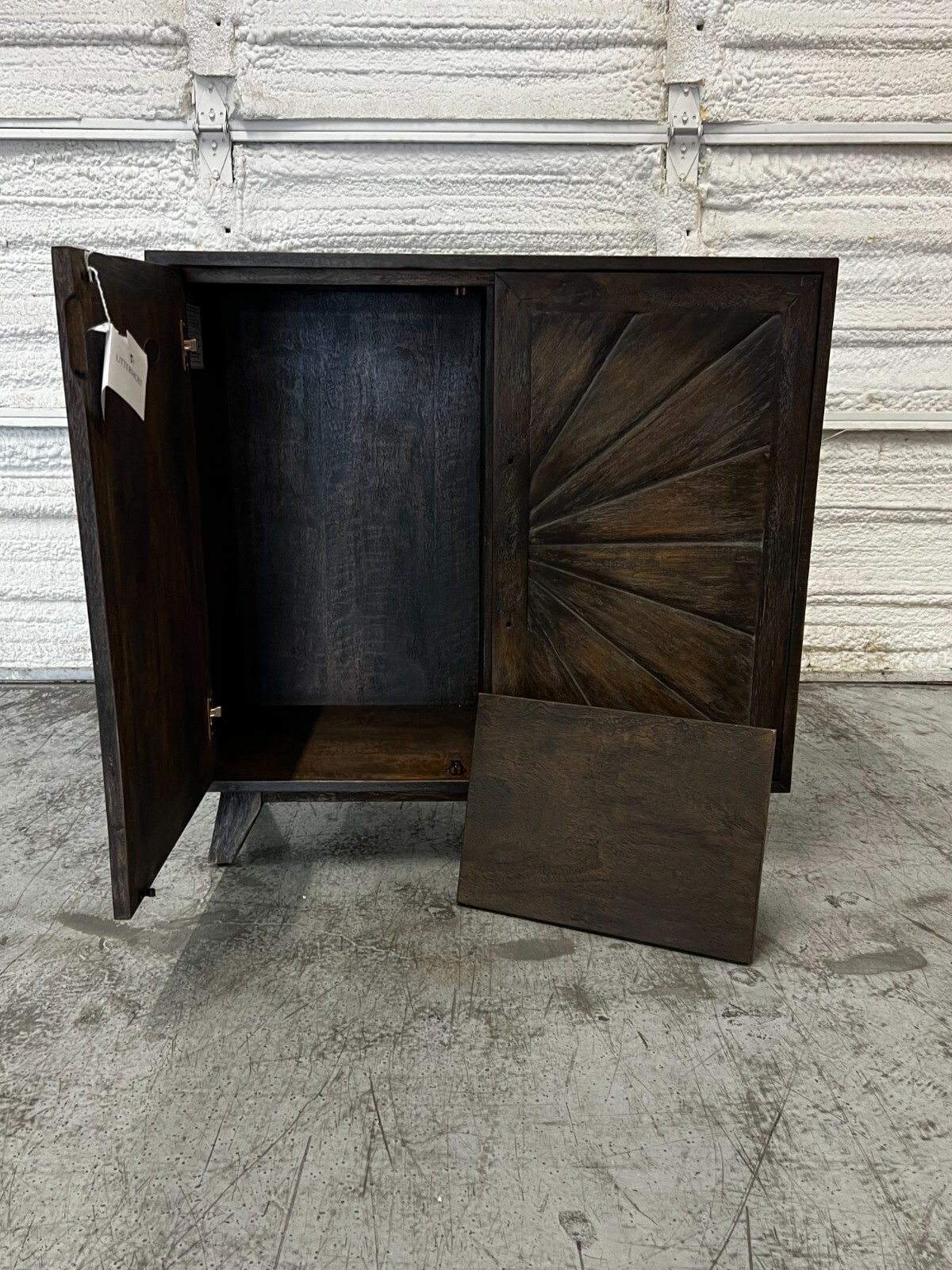 Uttermost Kohana 36" Accent Cabinet in Worn Black & Bronze 25842