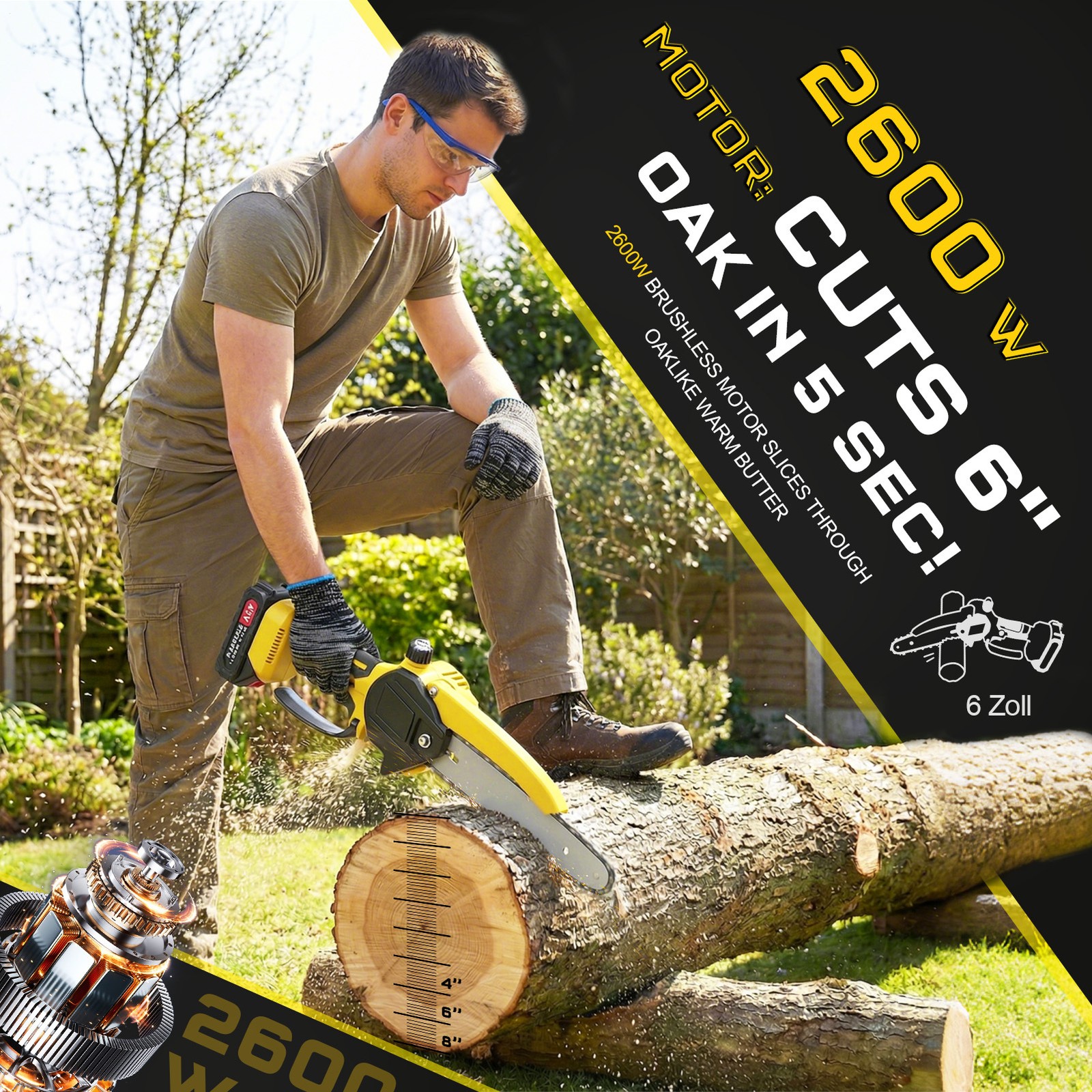 Telescoping High Pole Chainsaw Pruning Electric Pruner Garden Tree Branch Saw