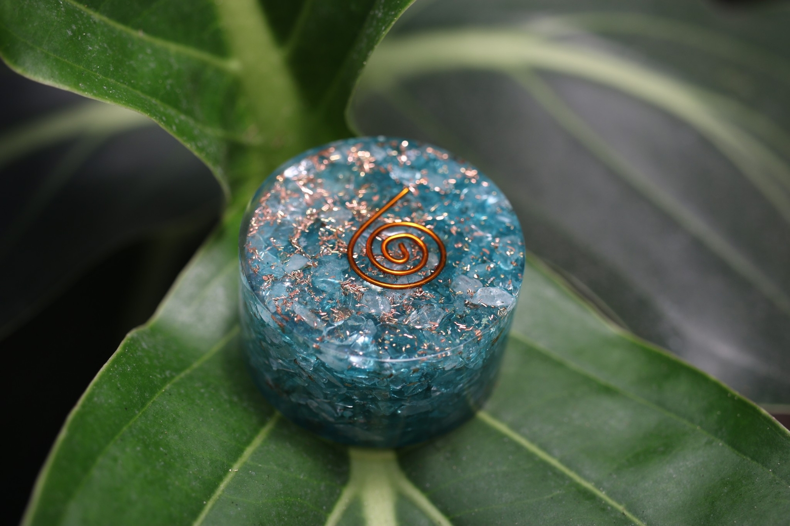 Aquamarine Orgone Tower Buster Powerful EMF & 5G Protection 1.5in