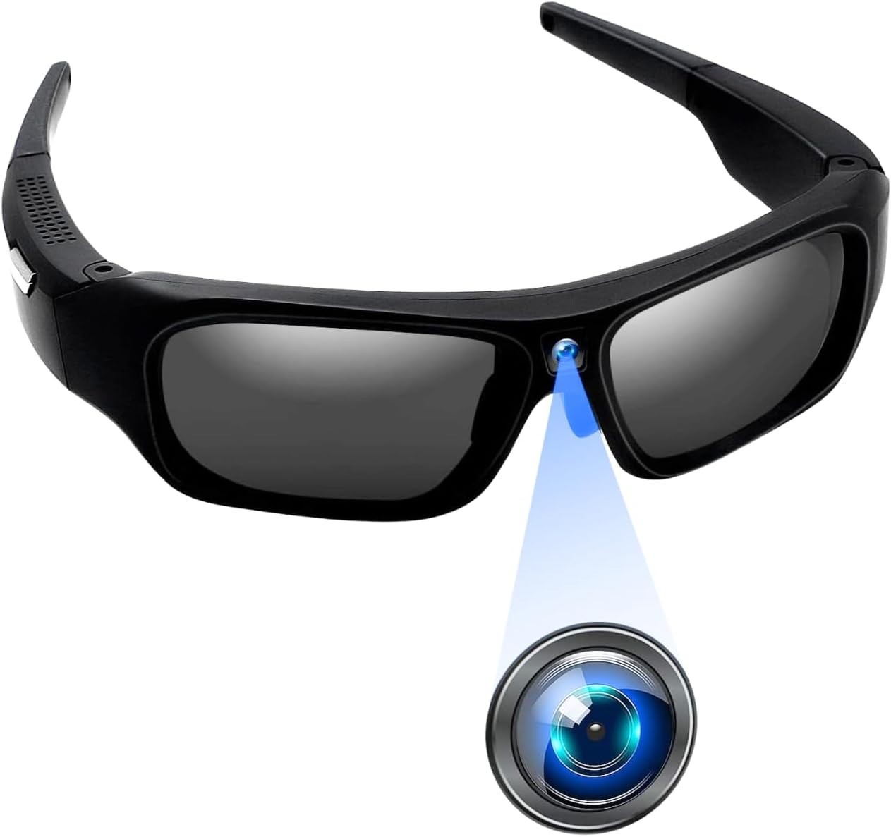 Baseball Glasses with Camera,4K POV Sports Smart Camera Sunglasses Record Video