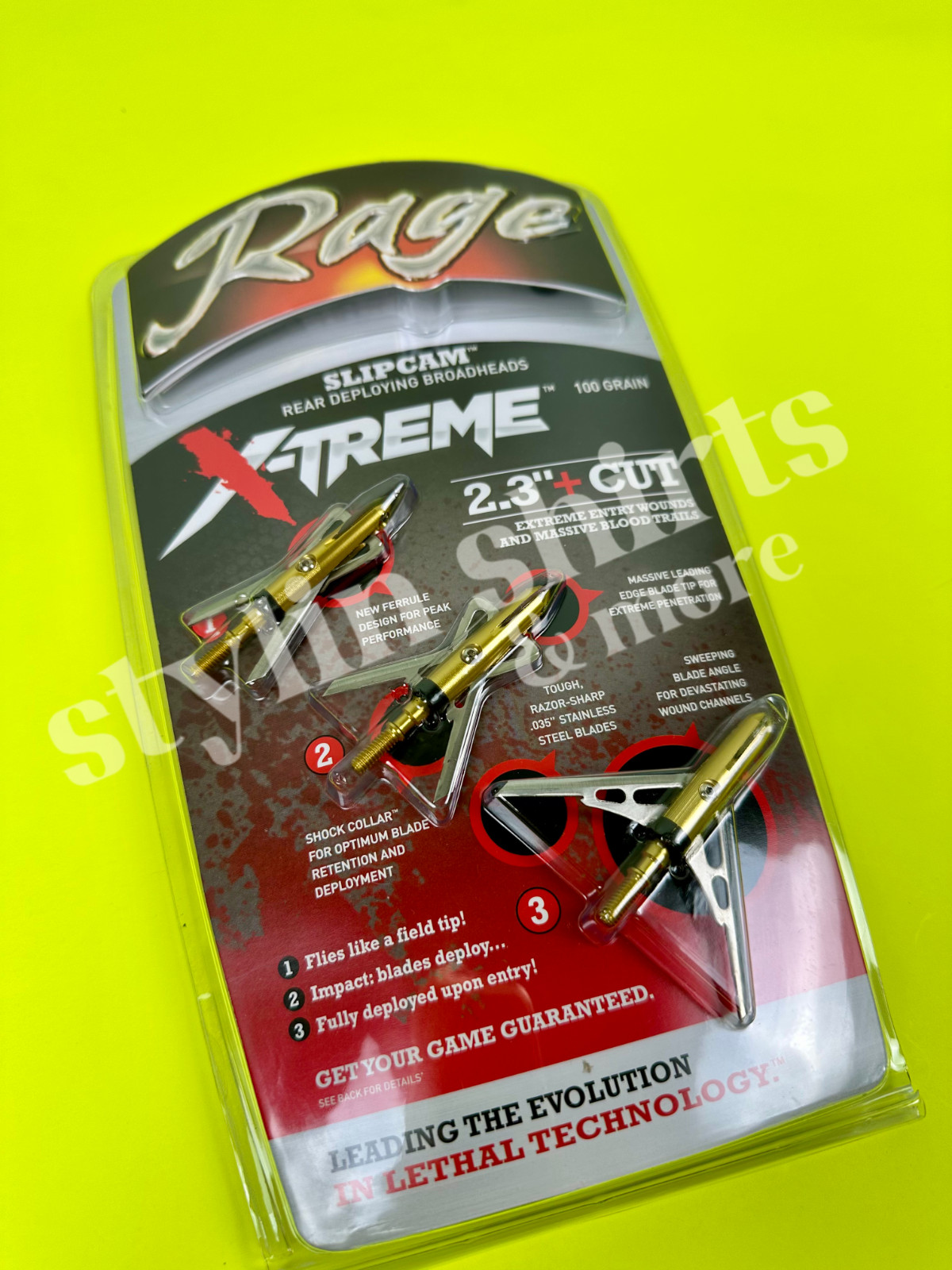 FOUR RAGE Slipcam X-TREME extreme mechanical 2 blade broadhead 100 grain 2.3"
