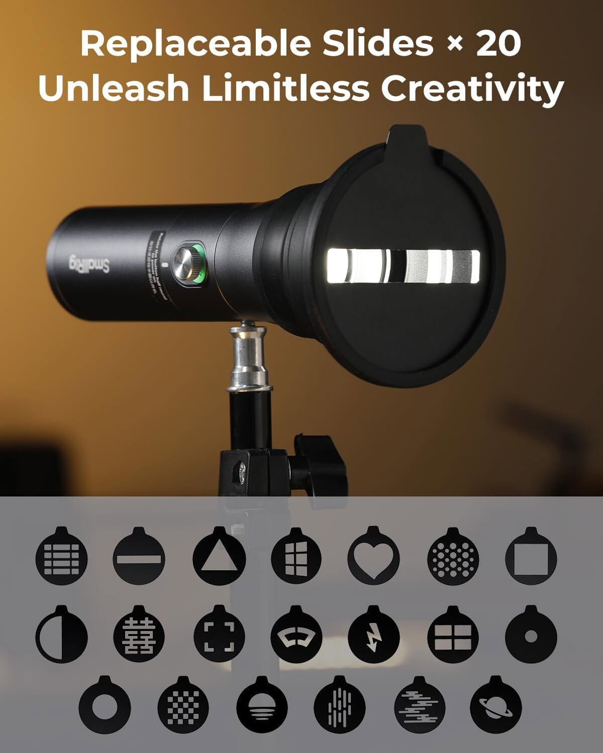 SmallRig RF 10C Portable Hand Focusable LED Video Light with 20 Pcs Filters 4634