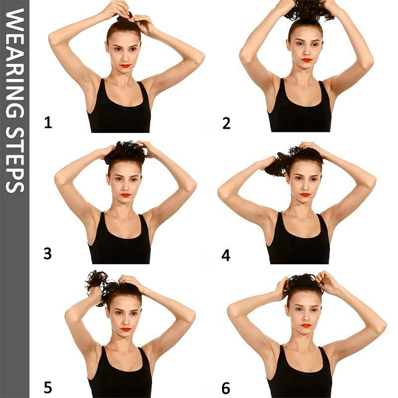 7" Messy Bun Hair Piece Scrunchie Updo Real Thick Hair Extensions as Human Hair