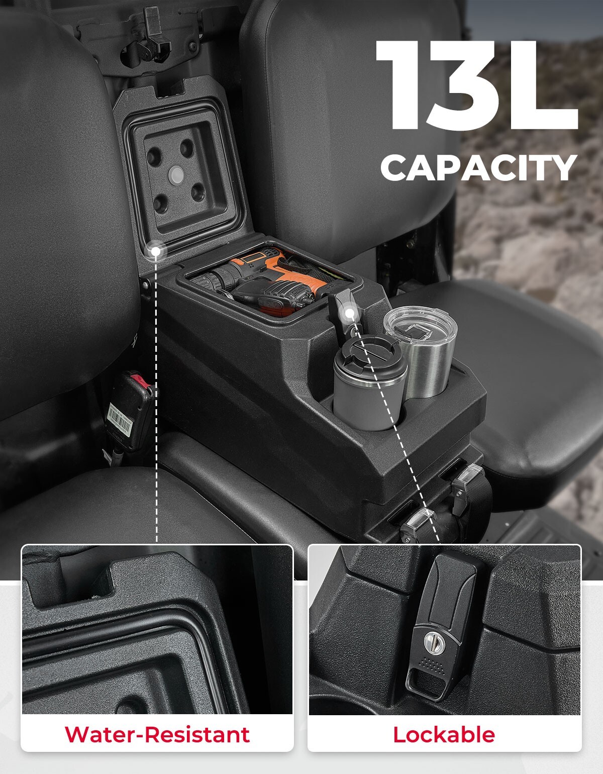 For Can am Defender HD5 HD7 HD8 HD9 HD10 Bench Seat Center Console Armrest Box