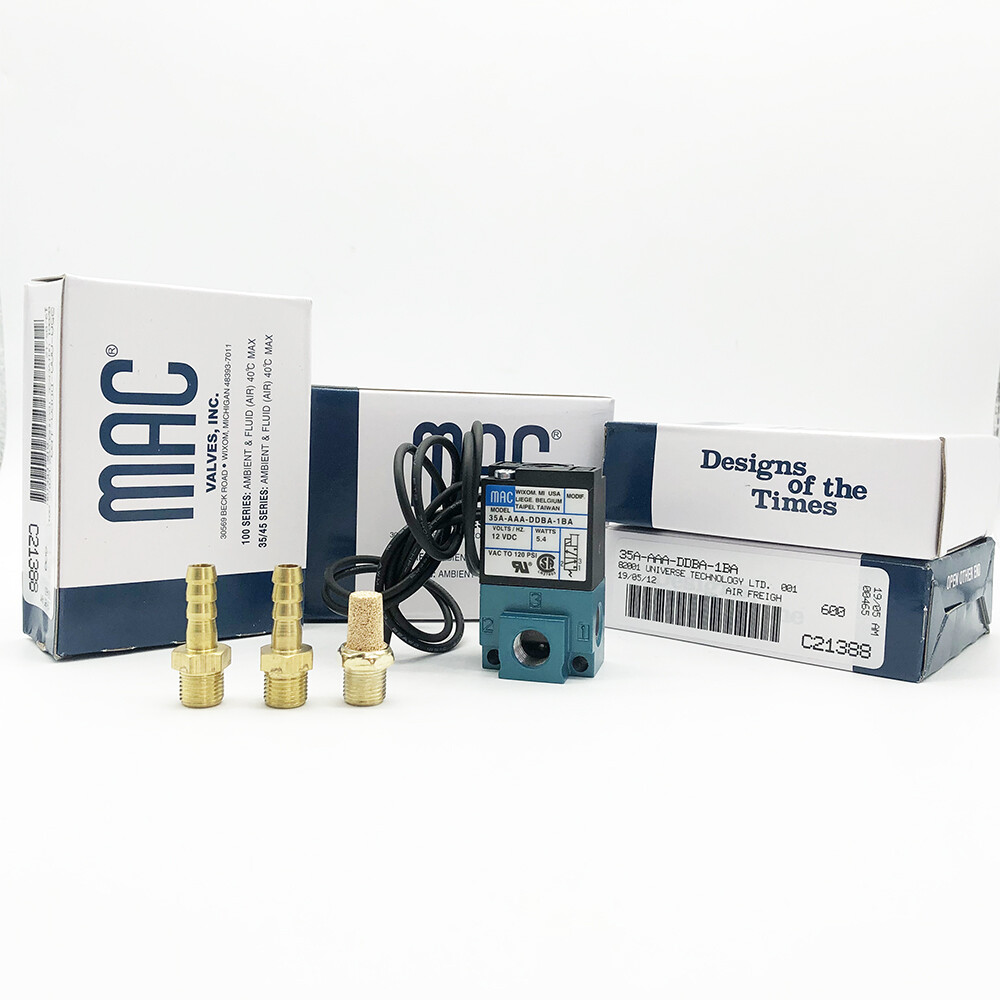 3 Port 12V MAC Electronic Boost Control Solenoid Valve W/ Brass Fittings PWM