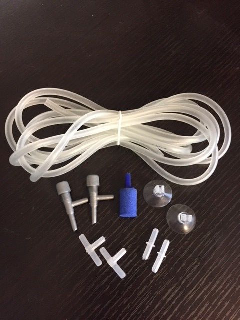 Aquarium Air Line tubing Kit,T-Valves+Control Valves+Connector Valves+Stone+Cups
