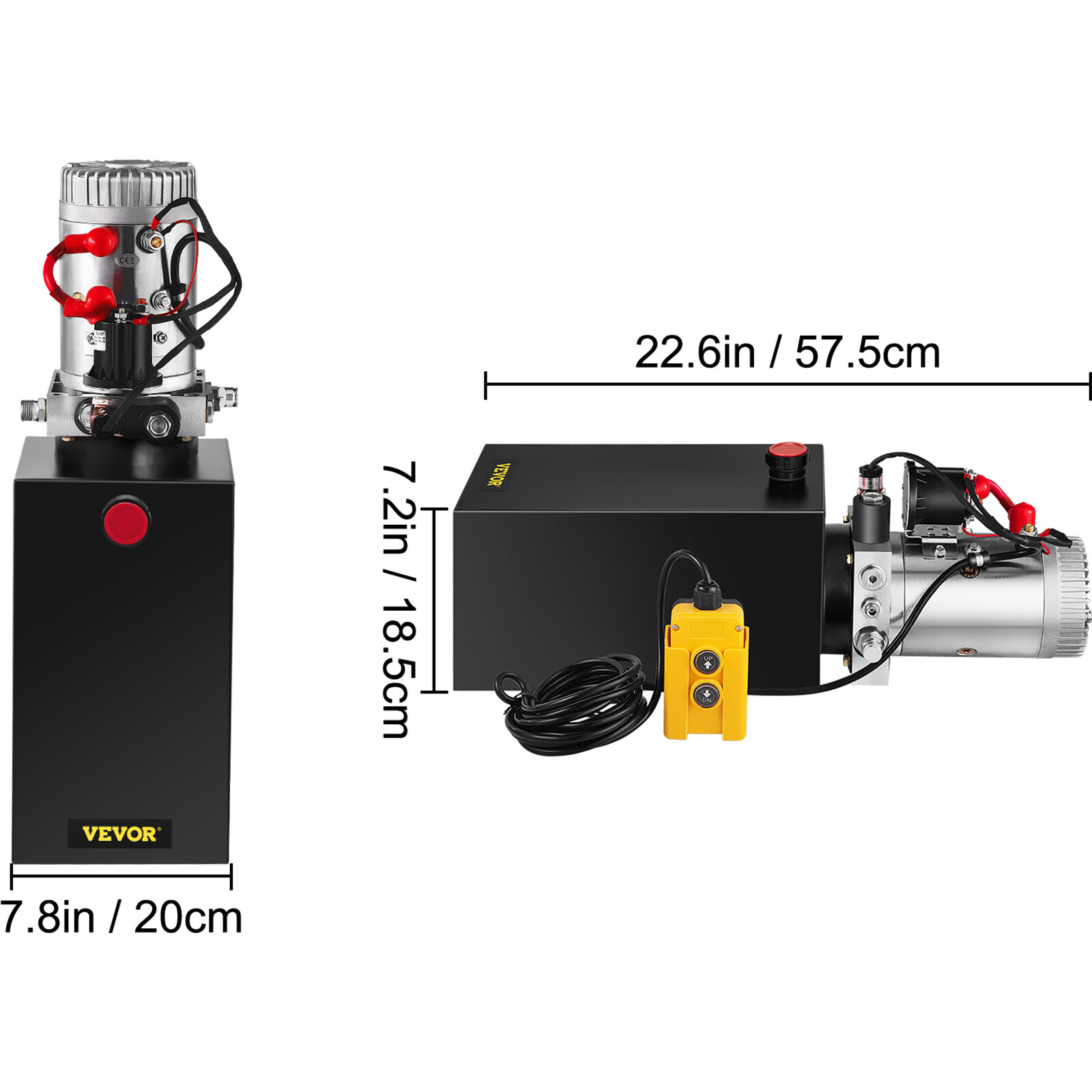 VEVOR 10 Quart Single Acting Hydraulic Pump Dump Trailer Unloading Reservoir