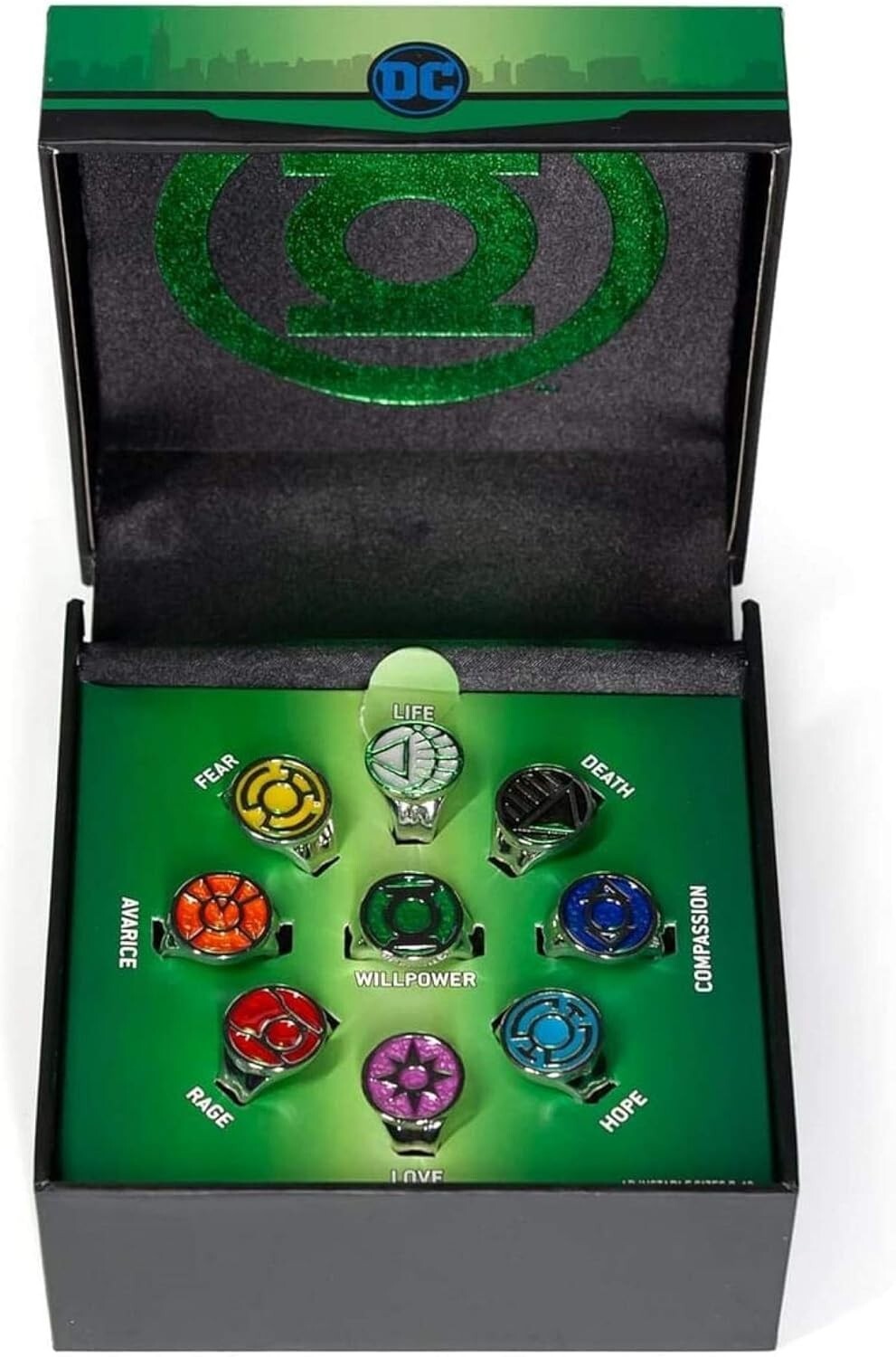 DC Comics Green Lantern Power Rings - Set of 9 Rings