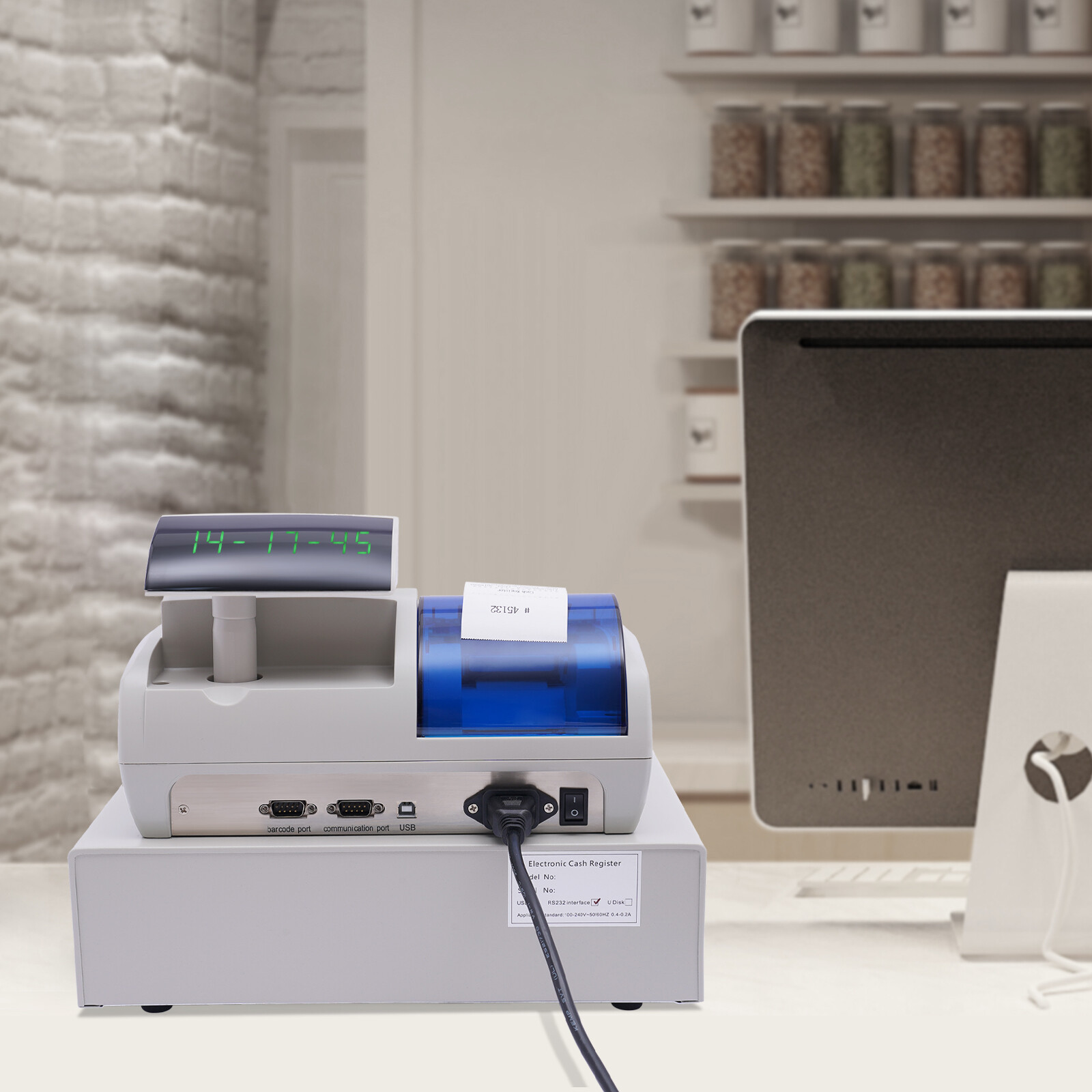 NEW Electronic Cash Register 48 Keys Cash Management System with Thermal Printer