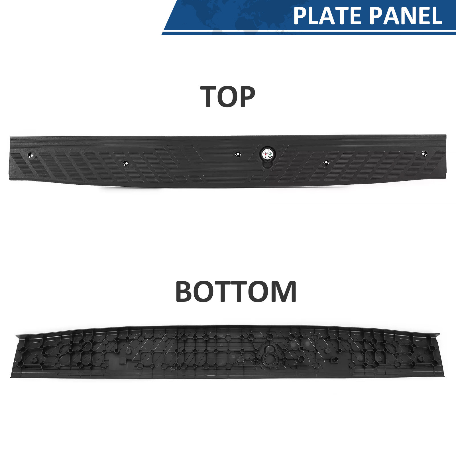 For Ford Transit-150 2015-23 Rear Door Plate Panel Step Bumper Pad Tailgate Trim