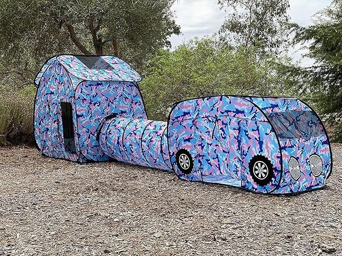 Kids Play Tent Set Indoor Outdoor Tunnel G3Elite Childrens Vehicle Car Camo 3in1