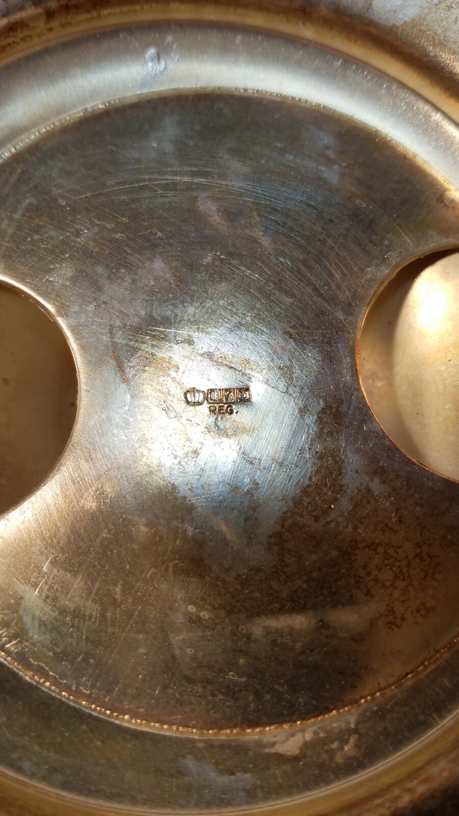 Candlestick Crown Stamp Cottage Core Silver Plated Victorian