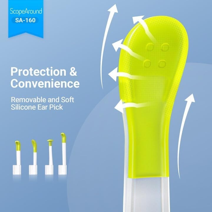 ScopeAround 3.9mm Ear Otoscope Camera with 1.45" IPS Screen Ear Wax Removal Tool