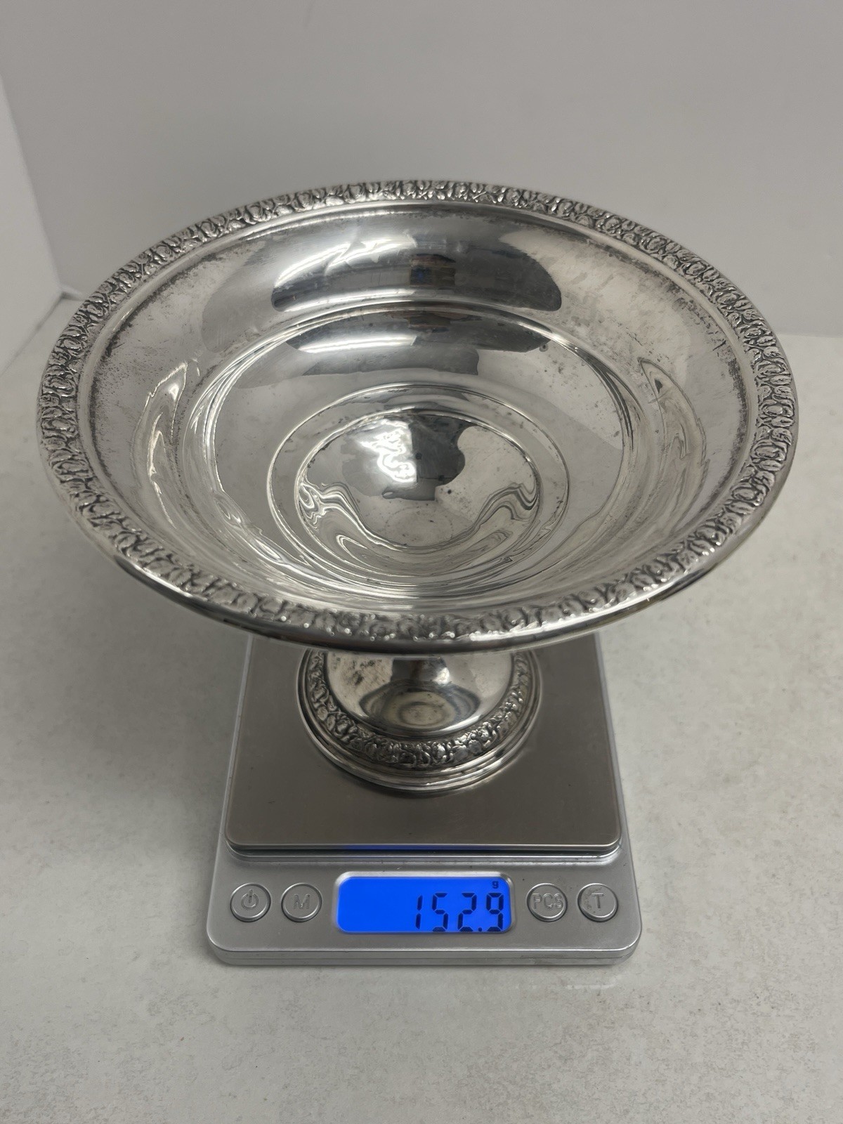 Schweitzer Sterling Silver 4.5” X 6” Compote 925 Reinforced 152 Grams