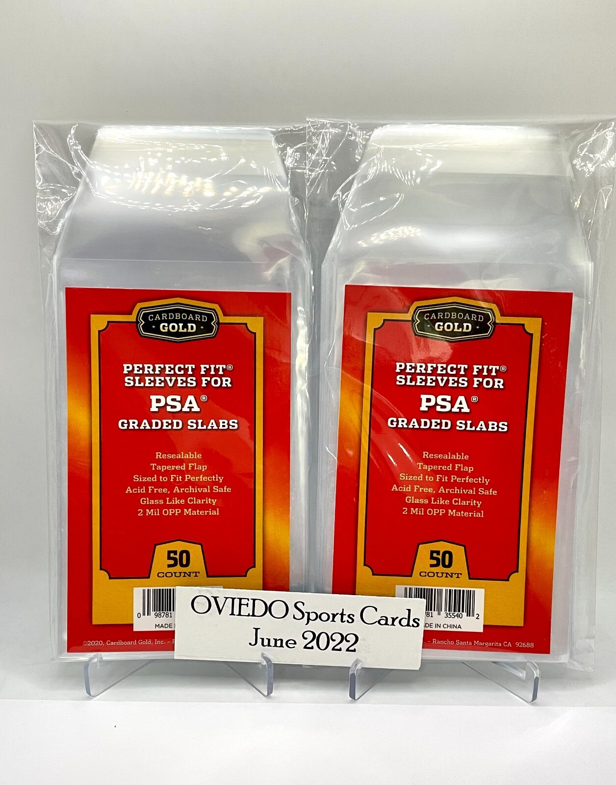 (2) 50 CT PACK LOT CARDBOARD GOLD PERFECT FIT SLEEVES PSA GRADED SLABS -Free S&H