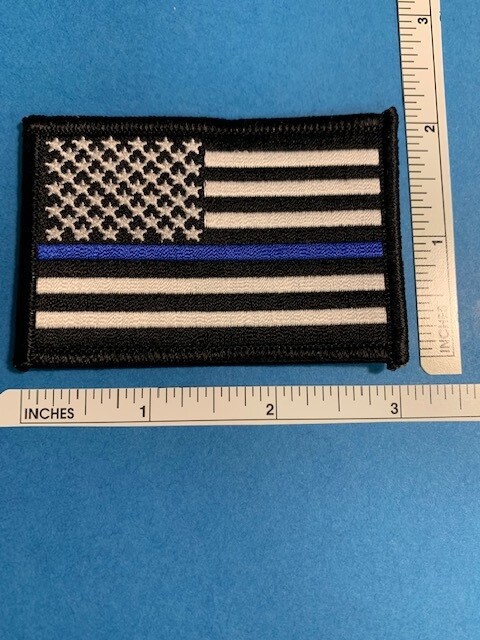 THIN BLUE LINE USA AMERICAN FLAG EMBROIDERED PATCH TACTICAL FLAG HI QLTY(3 x 2")