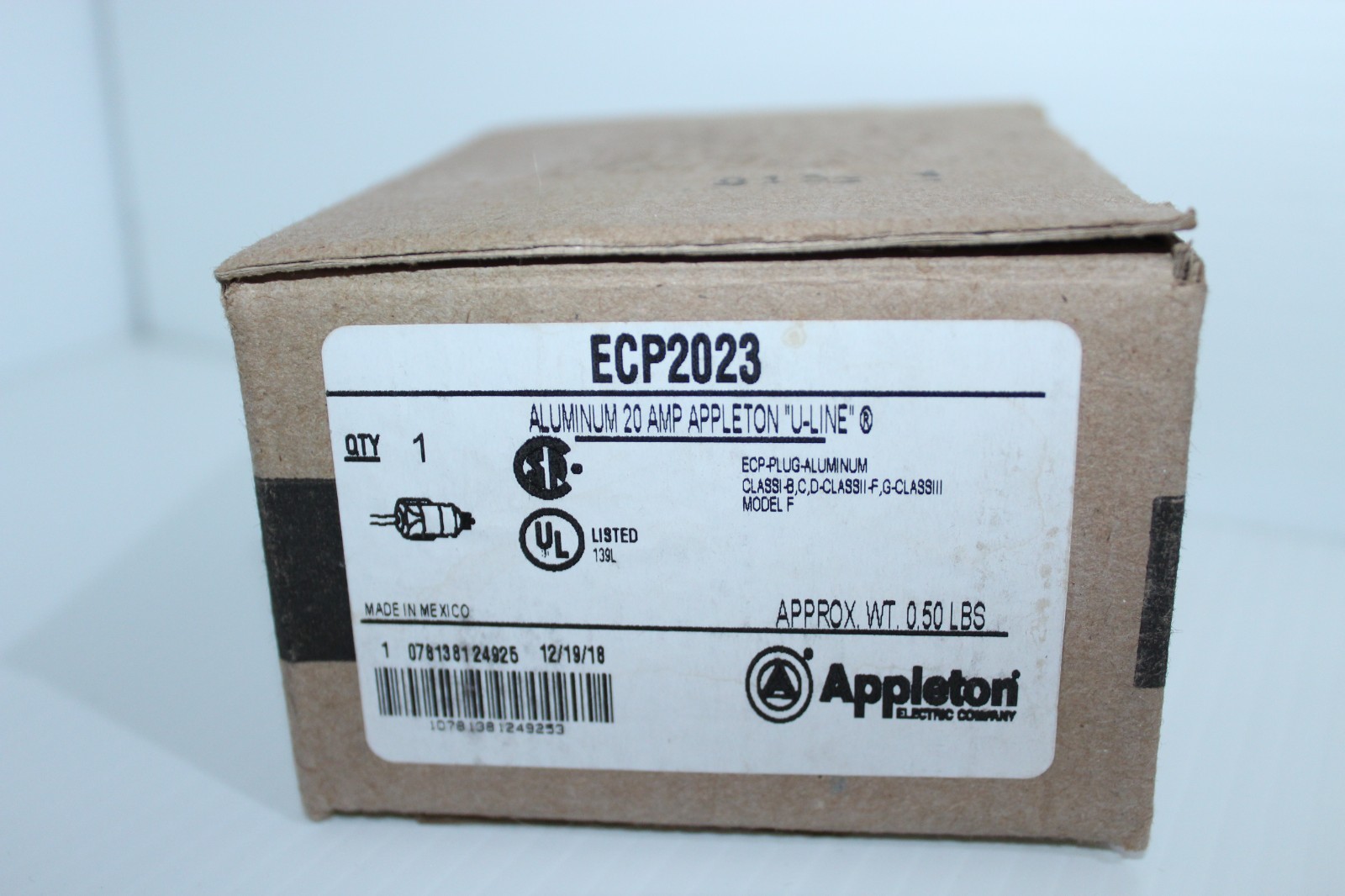 ⭐NEW IN BOX⭐ APPLETON ECP2023 20-Amp Hazardous Location Plug 20A 125Vac 2P 3W