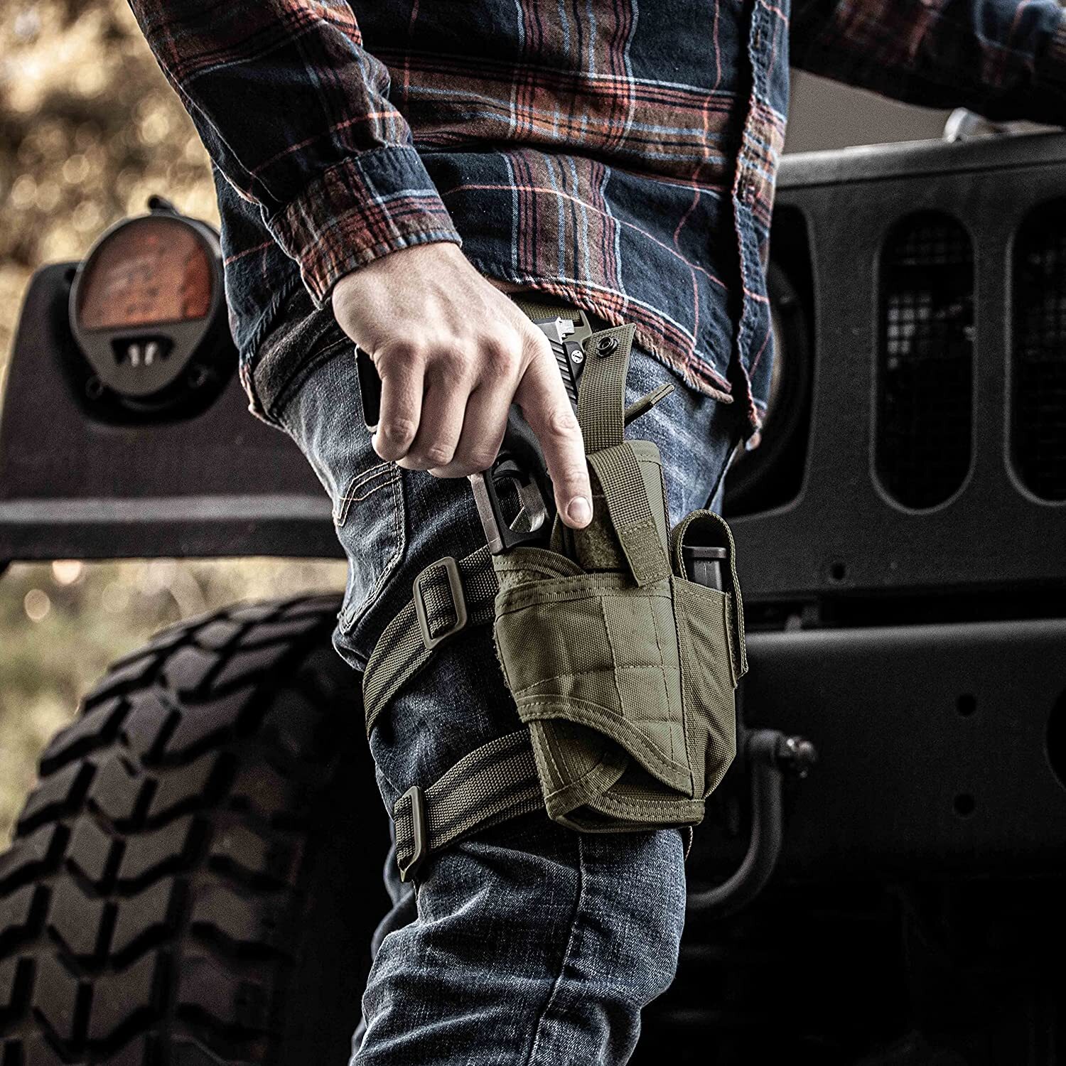 US Tactical Drop Leg Holster Adjustable Right Hand Thigh Pistol Gun Holster