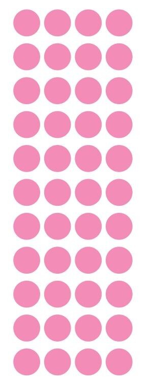 1/2" Pink Dots Round Vinyl Color Coded Inventory Label Stickers Half Inch Dot