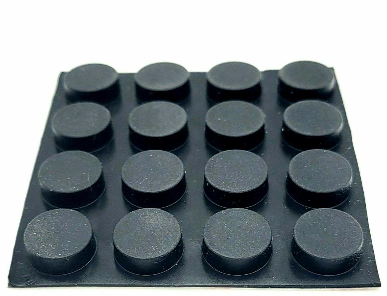 3/16" Thick x 7/16" Wide Round Stick on Rubber Feet Adhesive Bumpers Sheet of 32