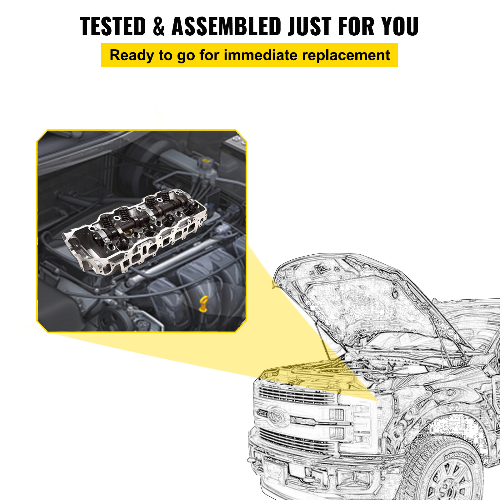 VEVOR Complete Cylinder Head Fit For 85-95 Toyota 4Runner Pickup Celica 2.4L 22R