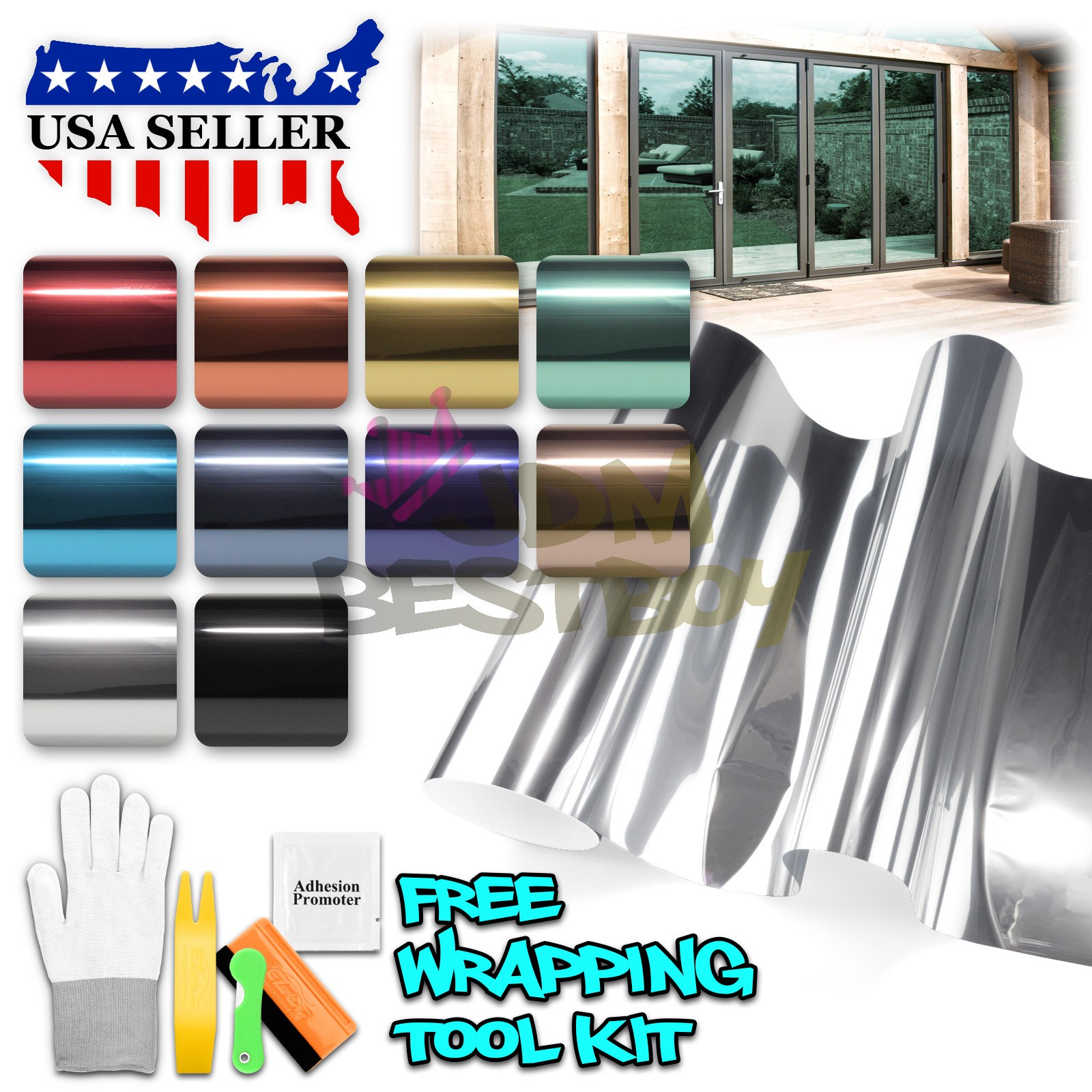 Window Tint One Way Mirror Film Chrome Style UV Heat Reflective Home Office