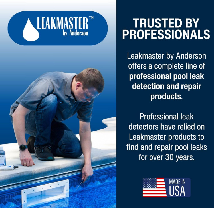 Leakmaster Pool Leak Detection Kit – 8 Oz Blue Dye with Reusable Syringe – High-