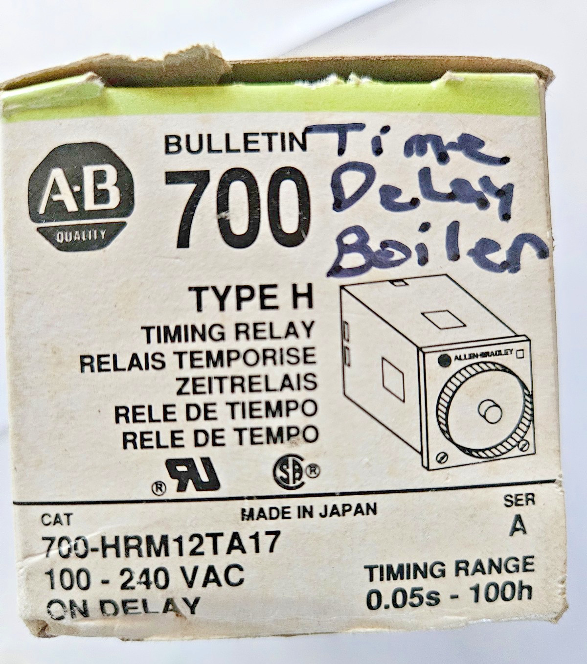 Allen Bradley 700-HRM12TA17 Timing Relay Type H Series A