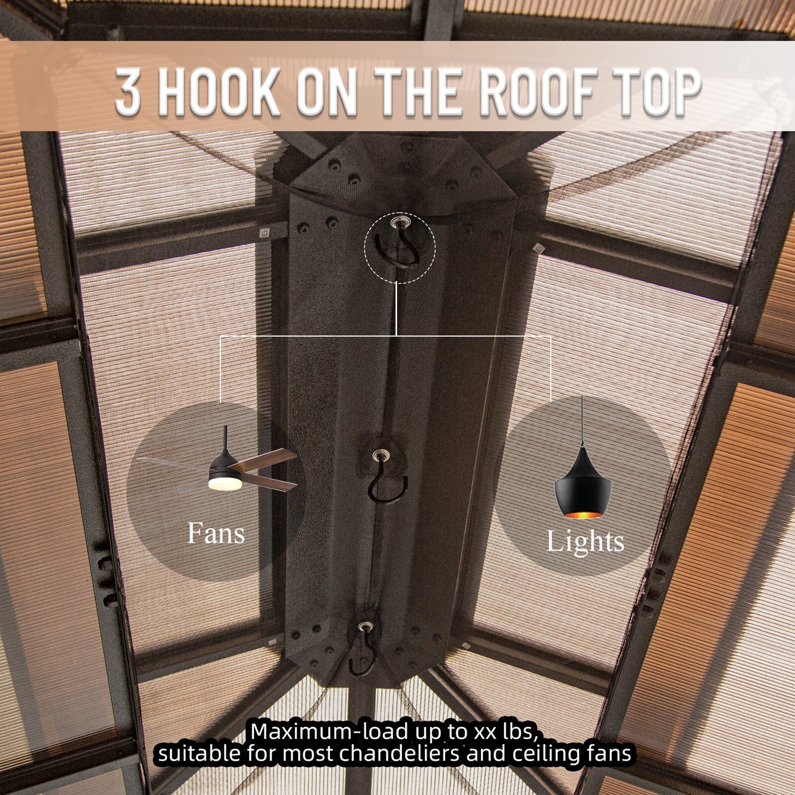 Domi 10x12ft Hardtop Gazebo Double Polycarbonate Roof Canopy W/Curtains and Net