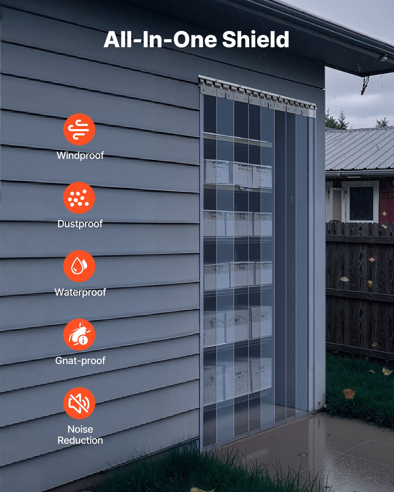 VEVOR 6 PCS PVC Strip Curtain 84 x 36 x 0.08 in Walk in Freezer Curtain