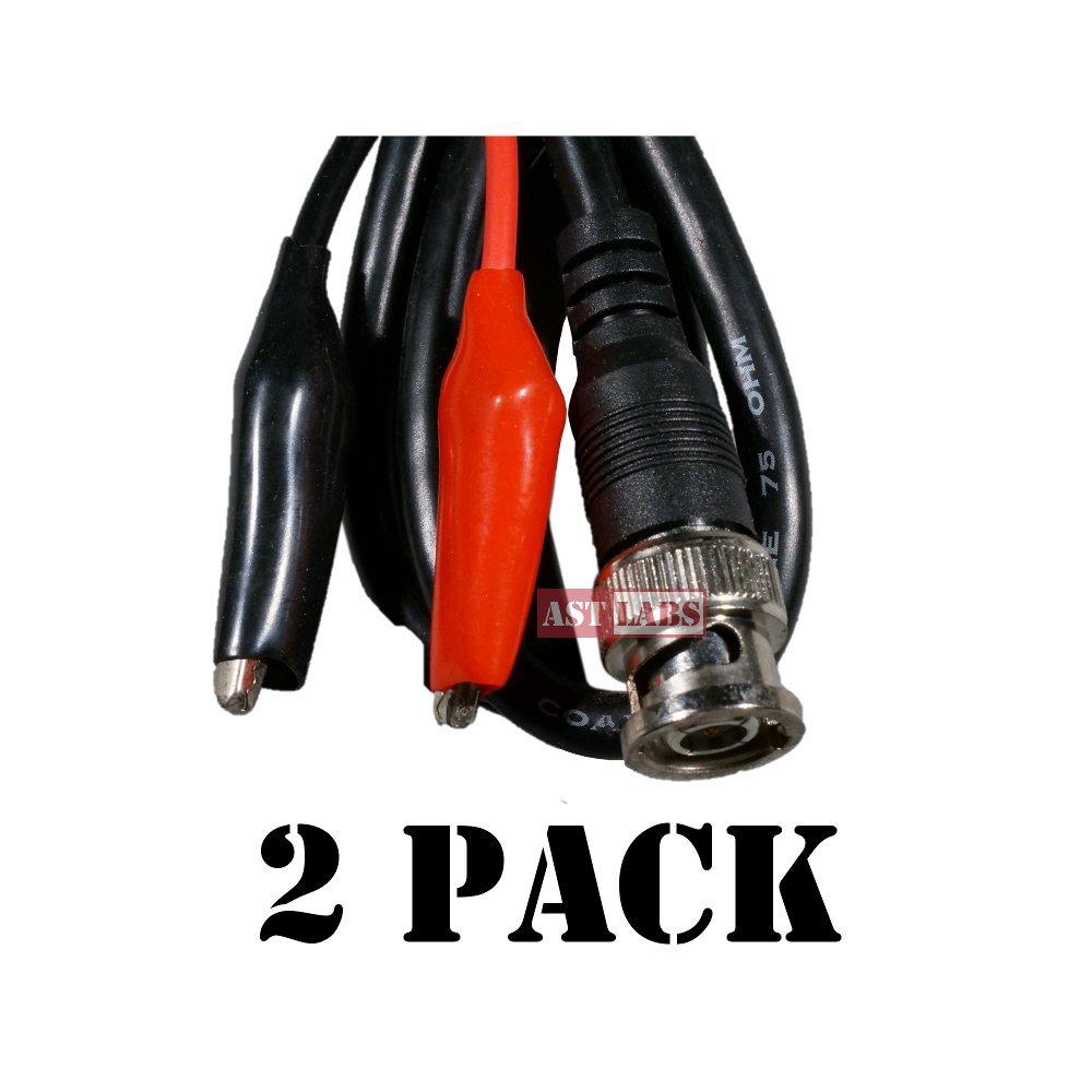 2-sets BNC to Alligator Clip Oscilloscope Probe Test Lead [3 feet]  (#990-005Q2)