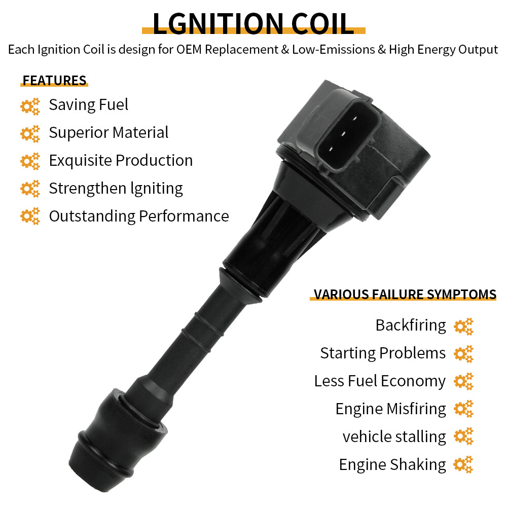 6 Pack Ignition Coil & Iridium Spark Plug For Infiniti M35 G35 I35 FX35 V6 UF349