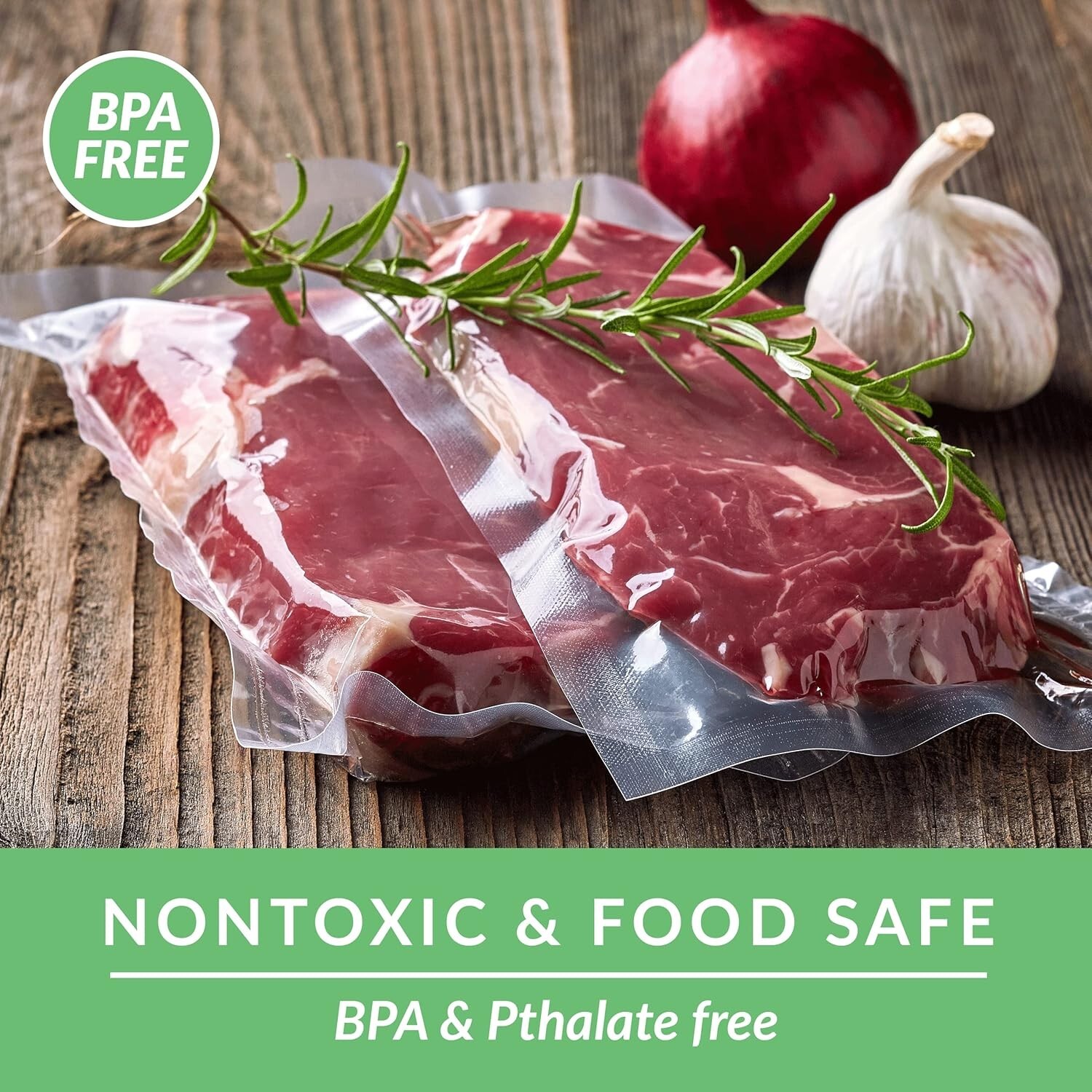 300 Vacuum Sealer Bags 8X12" Quart Food Vac Storage for Food Saver, Seal a Meal