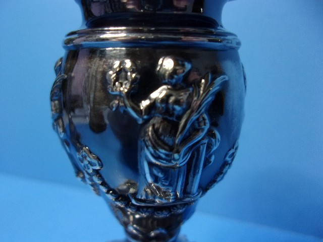 Antique Victorian Dwarf Urn Silverplate Candlesticks Richard Hodd & Son London