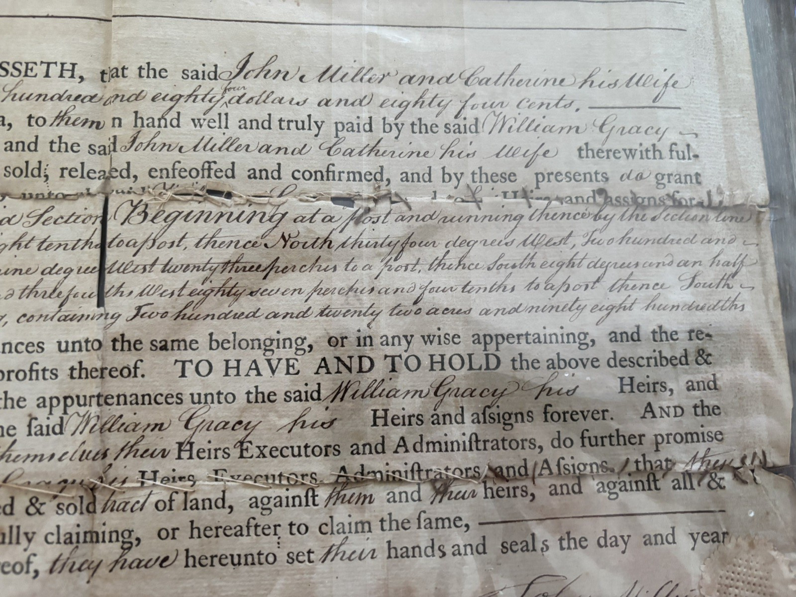 OHIO Document Indenture 1807 Jefferson County Steubenville Land Deed
