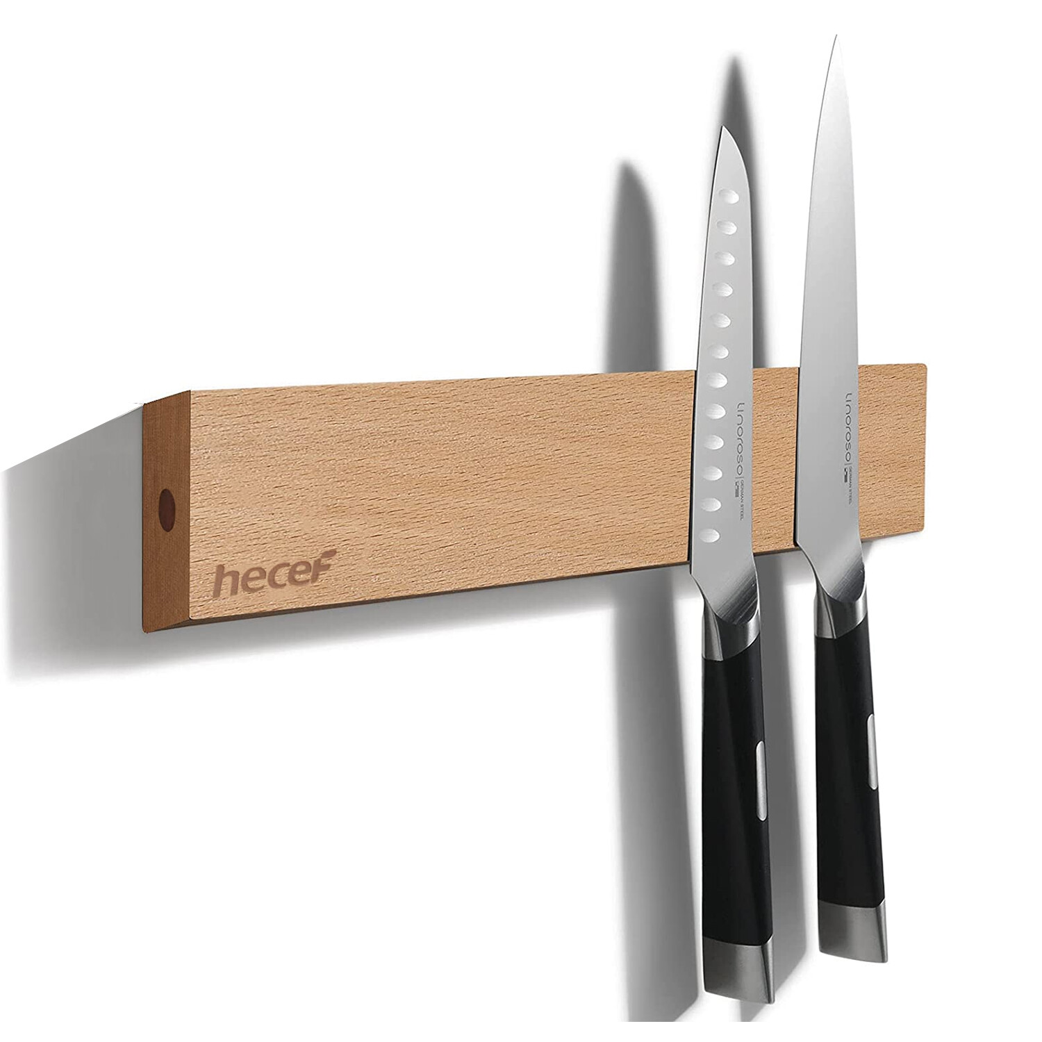 Magnetic Knife Holder Strip Wood Block Wooden Stand Acacia Kitchen Organizer