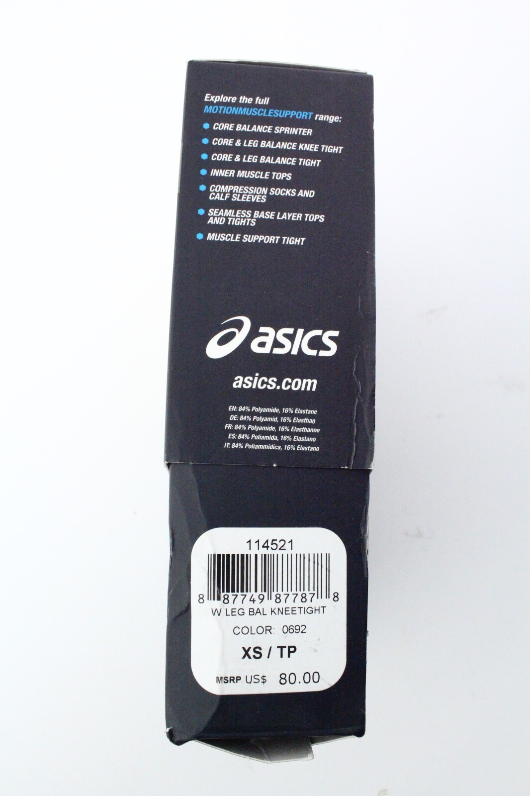 NIB - ASICS Women's Leg Balance Compression Knee Tights - Black/Deep Ruby - XS