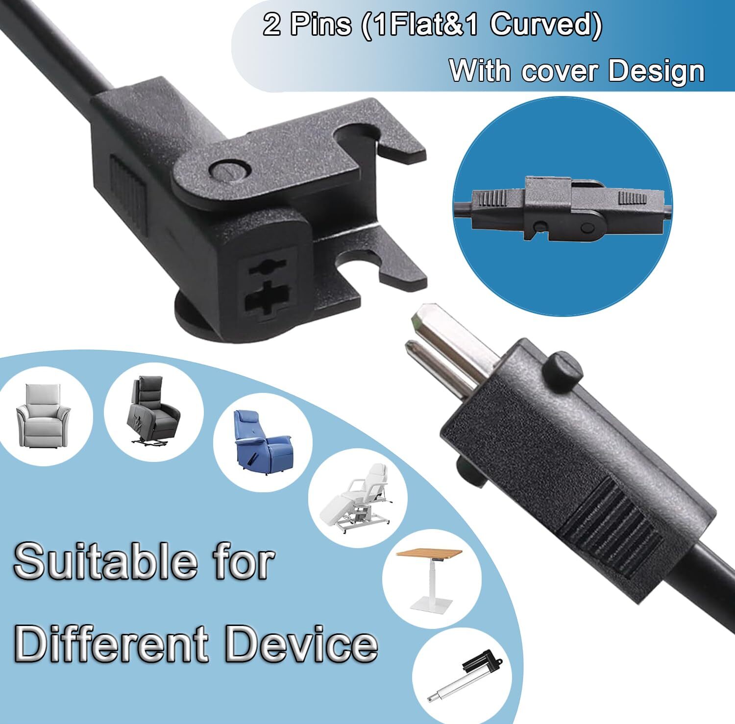 Power Recliner AC/DC Switching Power Supply - 29V 2A Adapter with 4ft AC & 10...