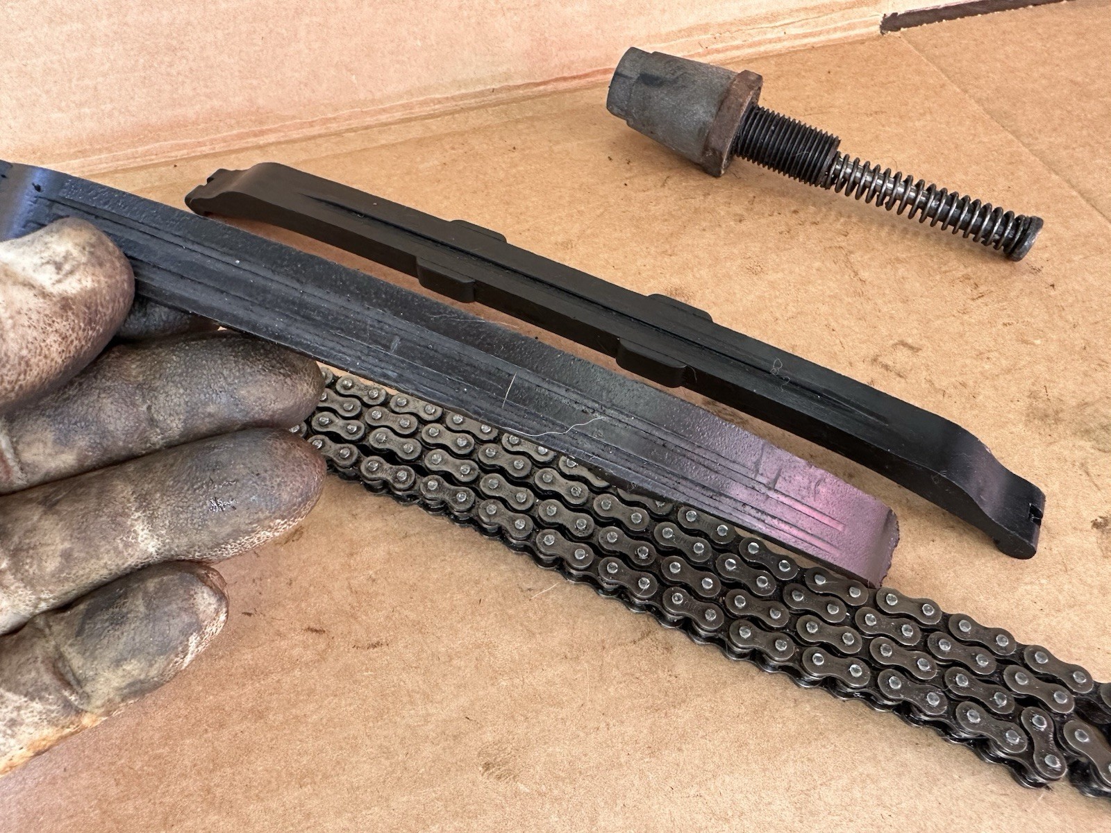 84 Yamaha YTM200L Tri Moto Timing Chain Guide Tensioner Set OEM YTM200 -35