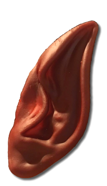 POINTED BROWN WEREWOLF EARS Wolf Rubber Vinyl Set Monster Pointy Elf Devil Pair