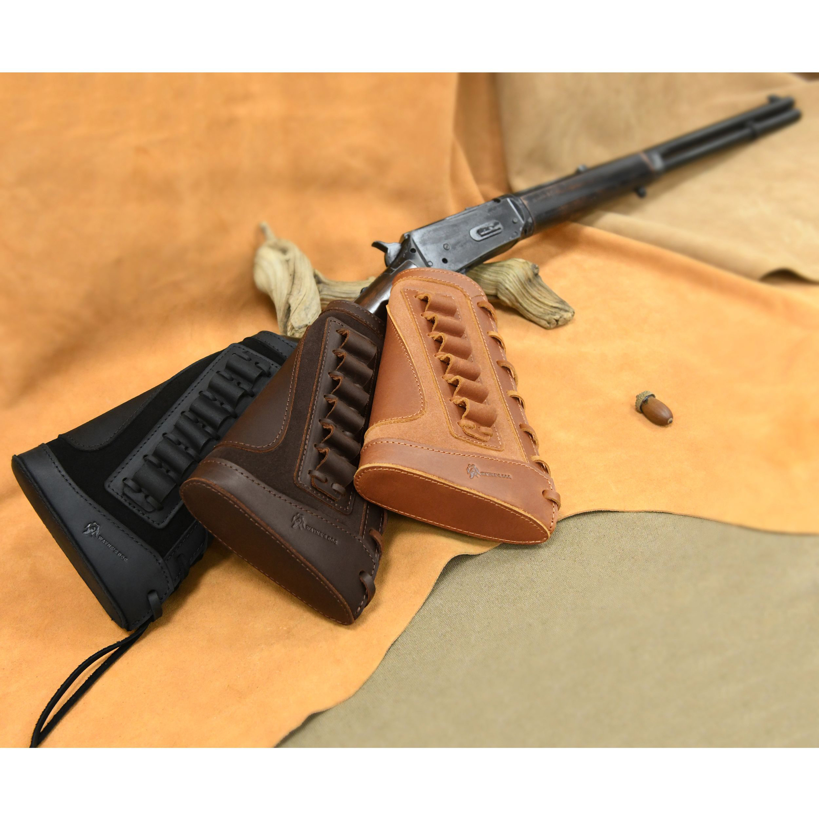 Leather Gun Rifle Cheek Rest Shell Holder Shotgun Recoil Pad for .308.22LR .357