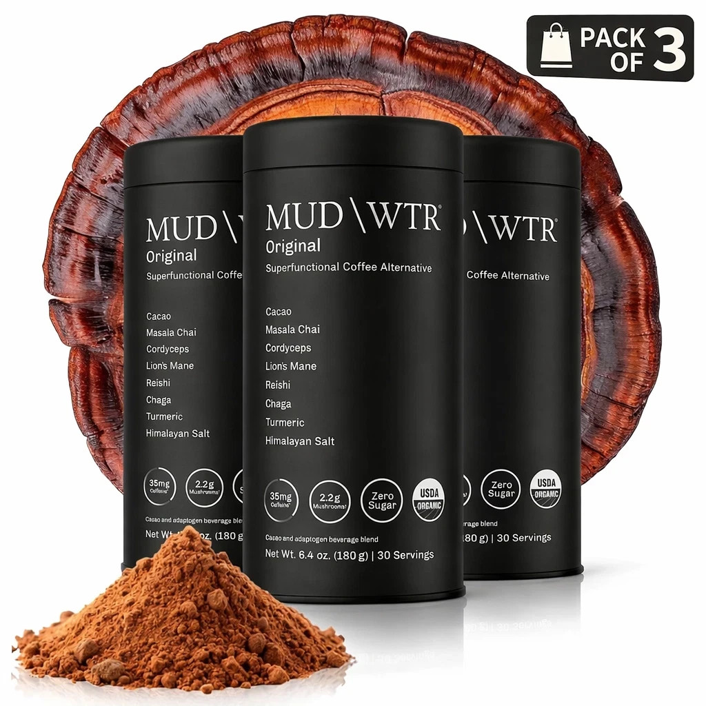 3 Sealed MUD WTR Water Sunrise Cacao 30 Serving Coffee Mushroom MUDWTR