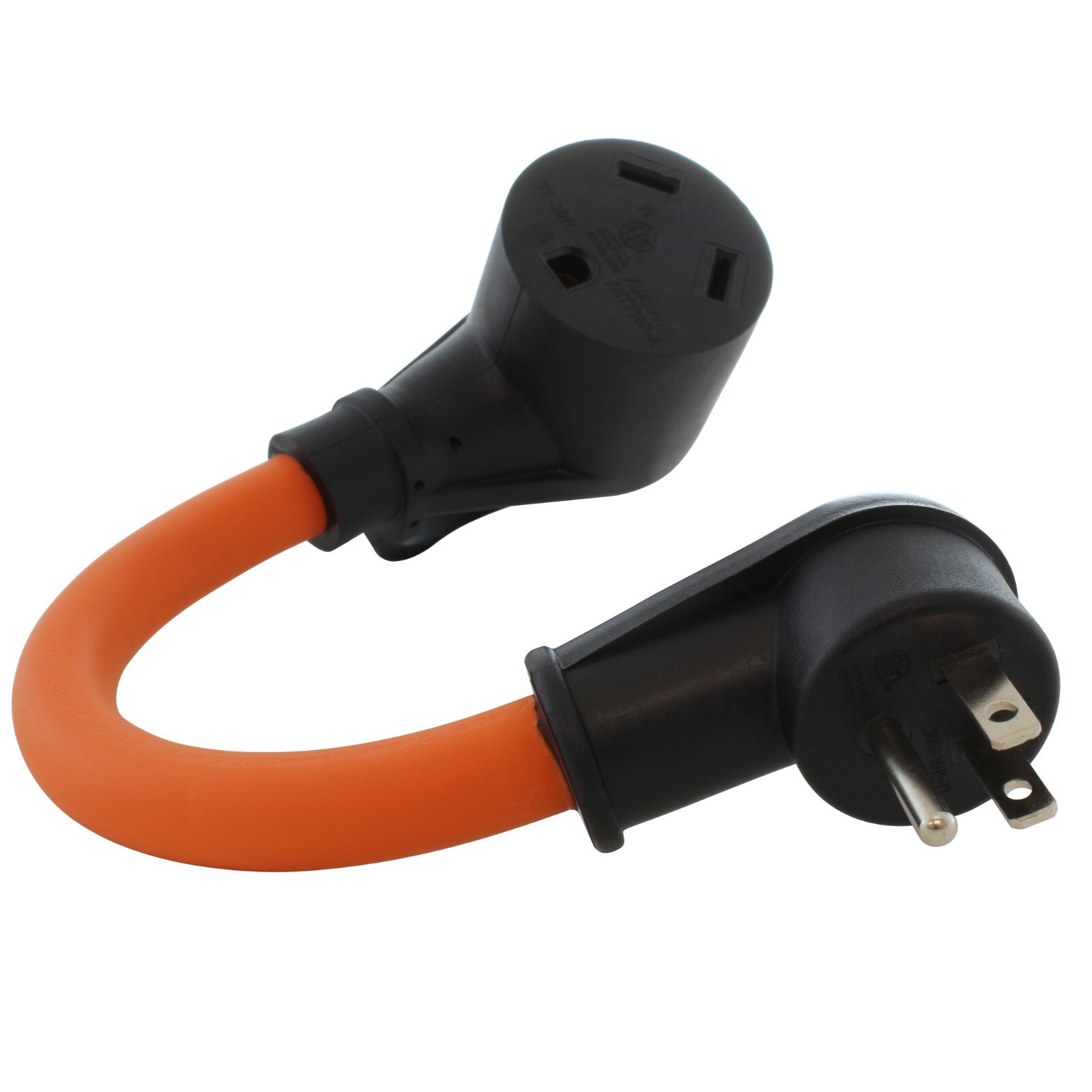 1ft 15 Amp NEMA 5-15P to NEMA TT-30R 30 Amp RV Plug Adapter  by AC WORKS®