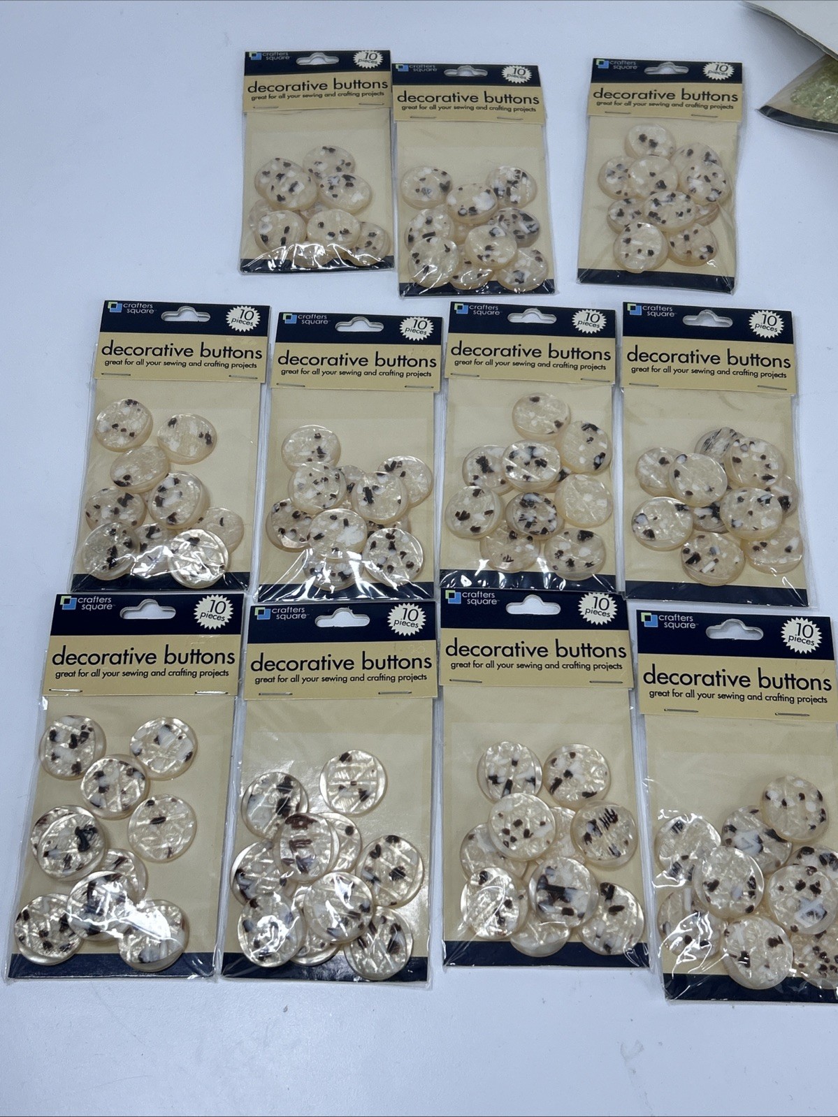 Crafters Square Buttons Lot Flower Sewing Jewelry Craft Marble Acrylic Plastic